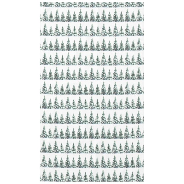 Pine tree snowy scene Winter Christmas Elegant  Tablecloth (Front)