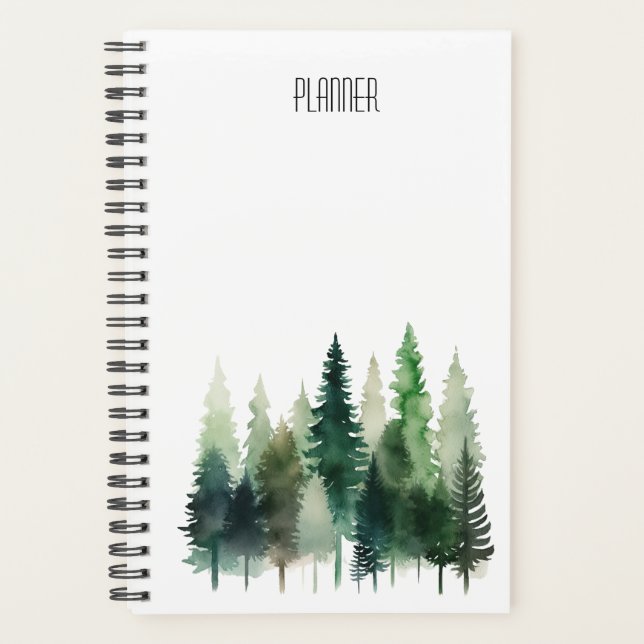 Pine Tree Spiral Soft Cover Planner 5.5 x 8.5 (Front)