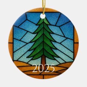 Pine Tree Stained Glass Art Design Pine Tree Ceramic Tree Decoration