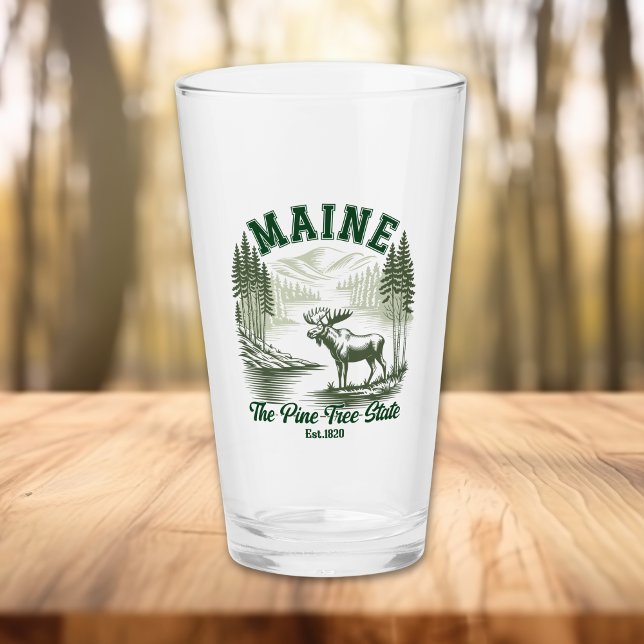 Pine Tree State Moose and River Artwork Glass (Creator Uploaded)