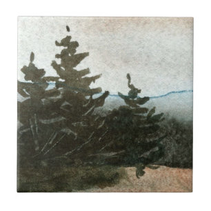 Pine Tree  Tile from my original watercolor.