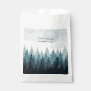Pine Tree Watercolor Forest Rustic Wedding Favour Bags