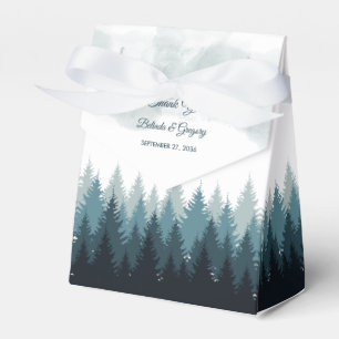 Pine Tree Watercolor Forest Rustic Wedding Favour Box