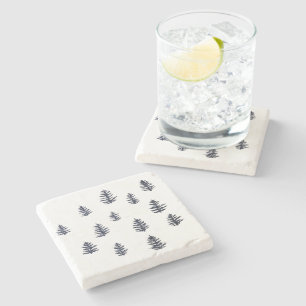 Pine Tree Watercolor Marble Stone Coaster
