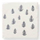 Pine Tree Watercolor Marble Stone Coaster