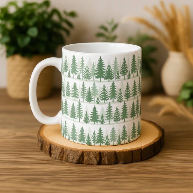 Pine Tree Watercolor Mug Forest Greenery Botanical (Creator Uploaded)