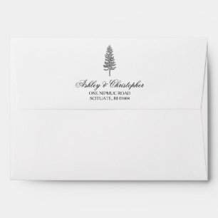 Pine Tree Wedding Invitation Envelope