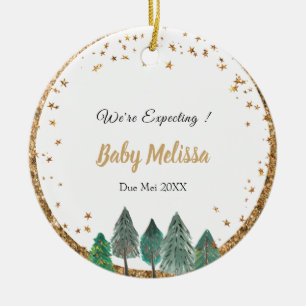 Pine Tree We're Expecting Parents Ornament