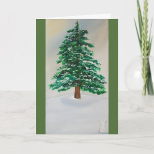Pine Tree winter holiday greeting card