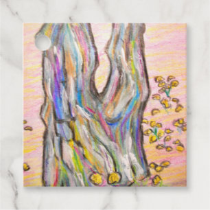 Pine Tree with Dandelions Favour Tags