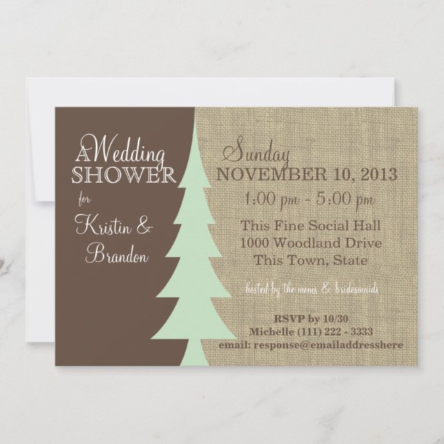 Pine Tree Woodland Bridal Shower Invitation (Front)