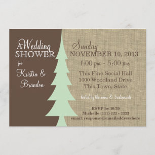 Pine Tree Woodland Bridal Shower Invitation