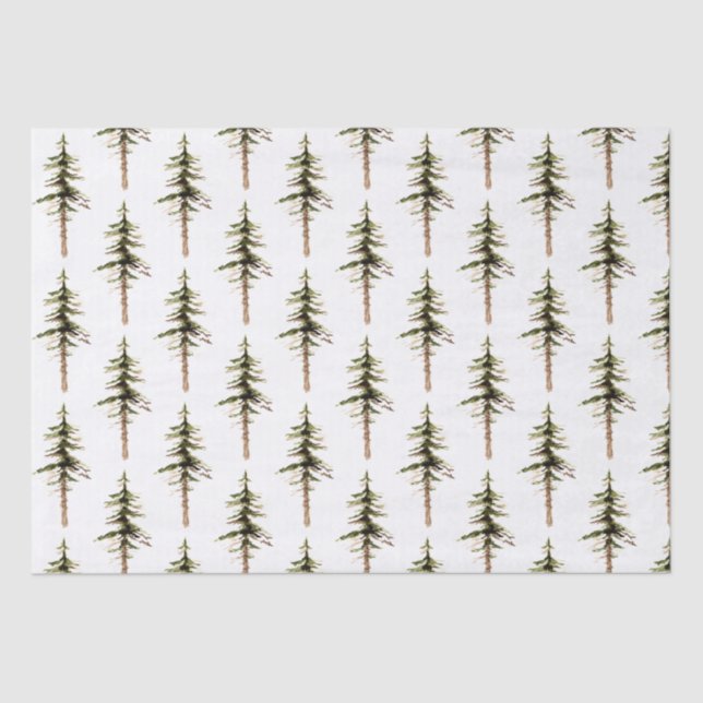 Pine Tree Woodland Forest Tissue Paper (Front)