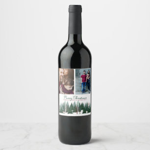 Pine Trees 2 photos Custom Wine Label
