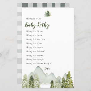 Pine Trees Adventure Baby Shower Prayers for Baby