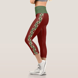 Pine Trees and Harlequin Capri Leggings