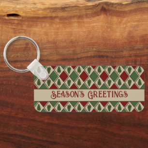 Pine Trees and Harlequin Keychain