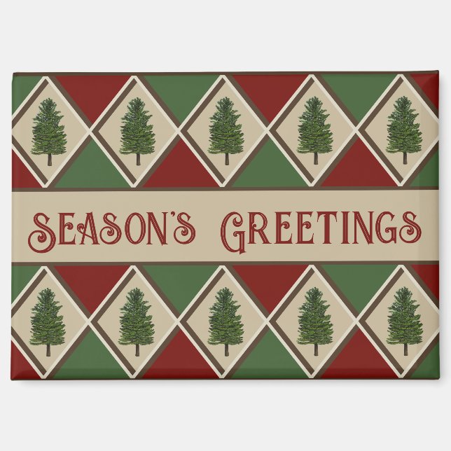 Pine Trees and Harlequin Magnet (Front)