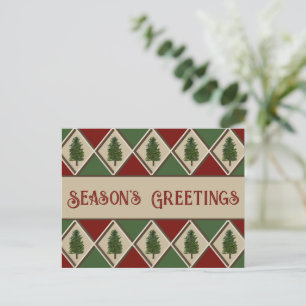 Pine Trees and Harlequin Postcard