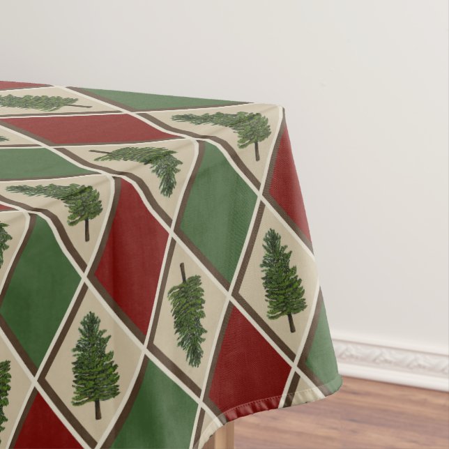 Pine Trees and Harlequin Tablecloth (In Situ)