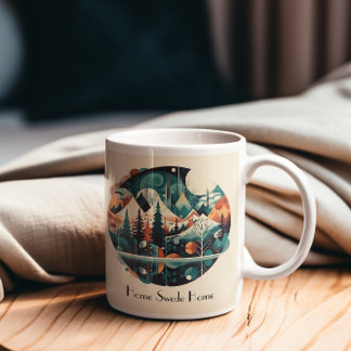 Pine Trees and Mountains, customisable Coffee Mug