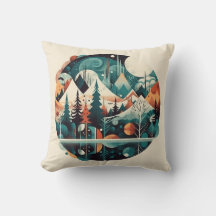 Pine trees and mountains, customisable