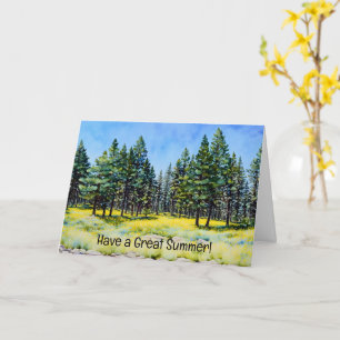 Pine Trees and Wildflowers Art Note Card