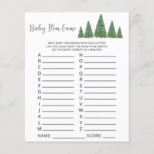 Pine trees Baby Item Game. Baby Shower Game