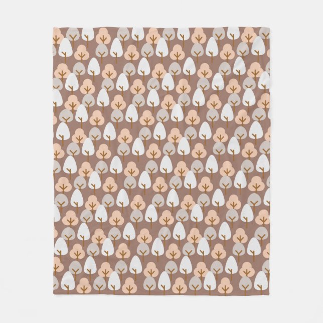 Pine Trees Botanical Pattern Cosy Fall Autumn Fleece Blanket (Front)