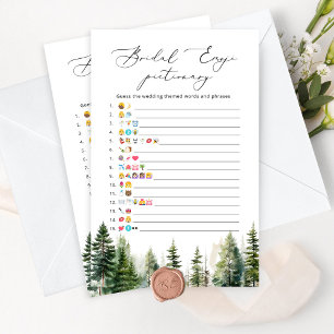 Pine trees bridal shower emoji pictionary game