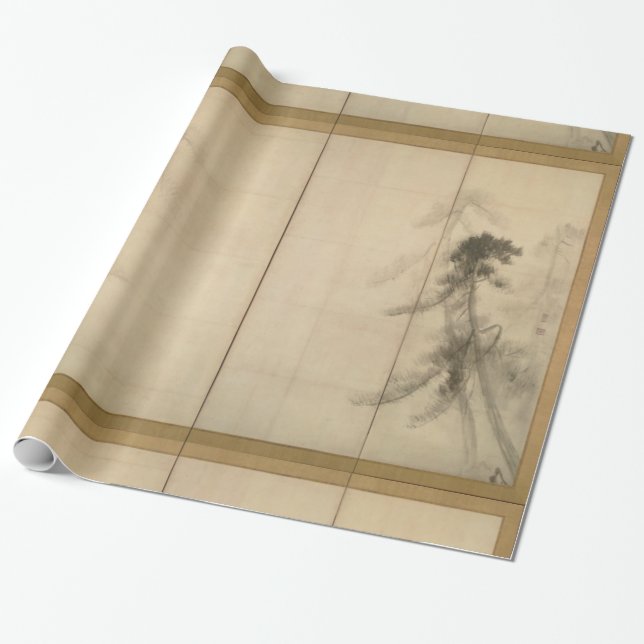 Pine Trees by Hasegawa Tohaku 16th Century Wrapping Paper (Unrolled)
