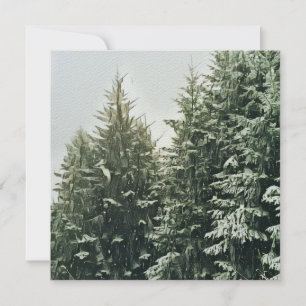 Pine Trees Christmas Monogram felt ecru Card