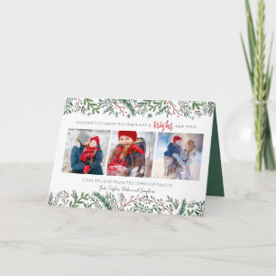 Pine Trees Forest 3 Photos Photocard Holiday Card