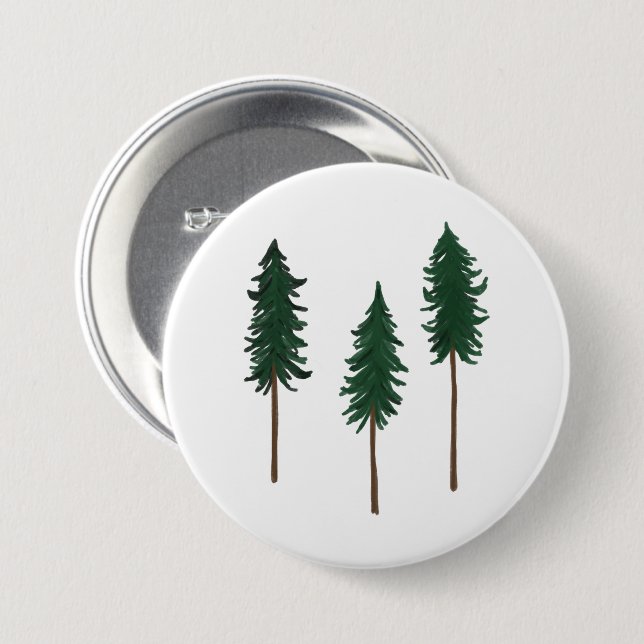 Pine Trees Forest CUSTOMIZE IT 7.5 Cm Round Badge (Front & Back)