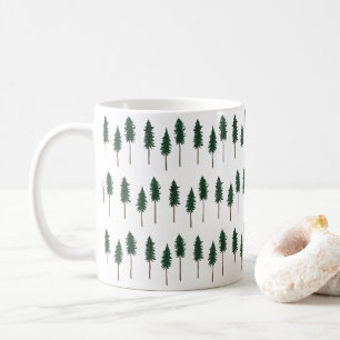 Pine Trees Forest Minimalist Pattern Coffee Mug