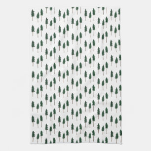 Pine Trees Forest Pattern Simple Tea Towel