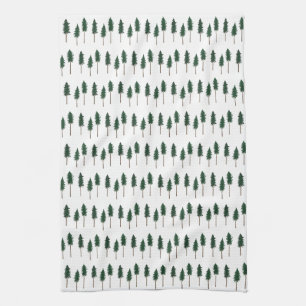 Pine Trees Forest Pattern Simple Tea Towel