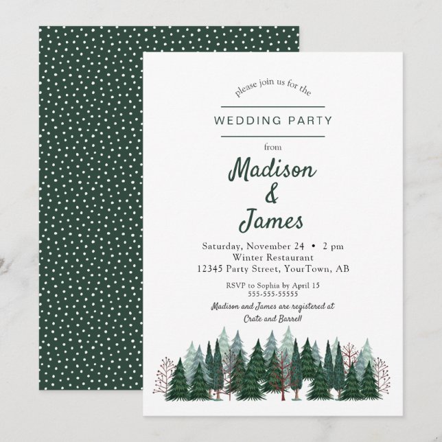Pine Trees Forest | Wedding Party | Invitation (Front/Back)