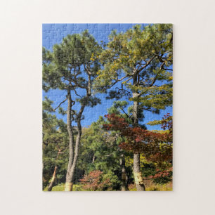 Pine Trees in Autumn Sky Jigsaw Puzzle