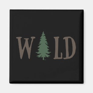 Pine trees in the wild forest magnet