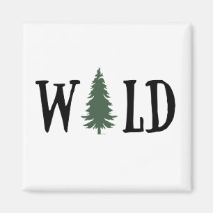 Pine trees in the wild forest magnet