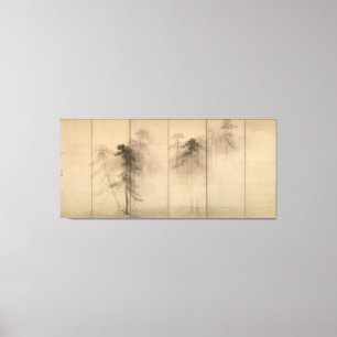 Pine Trees Left Hand Screen by Hasegawa Tohaku Canvas Print