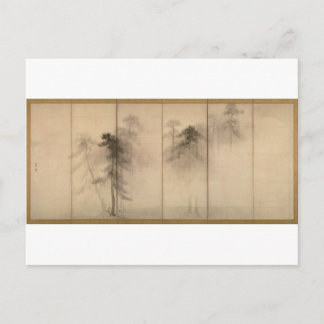 Pine Trees Left Hand Screen by Hasegawa Tohaku Postcard