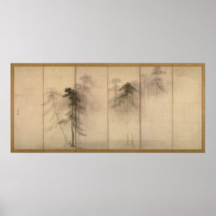 Pine Trees Left Hand Screen by Hasegawa Tohaku Poster
