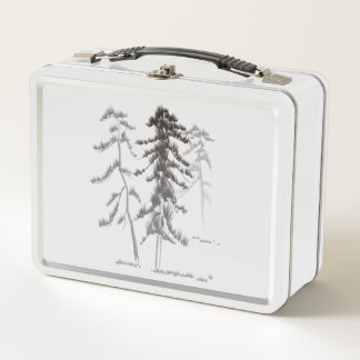 Pine trees metal lunch box