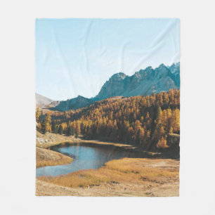 PINE TREES NEAR LAKE FLEECE BLANKET