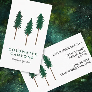 Pine Trees Outdoorsy Camp Hike Adventure Business Card