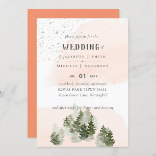 Pine Trees Peach Mountain Wedding