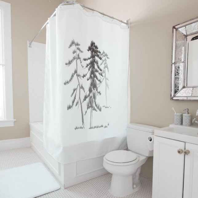 Pine trees shower curtain (In Situ)
