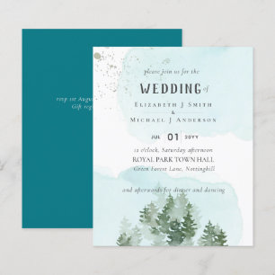 Pine Trees Teal and Sage Wedding